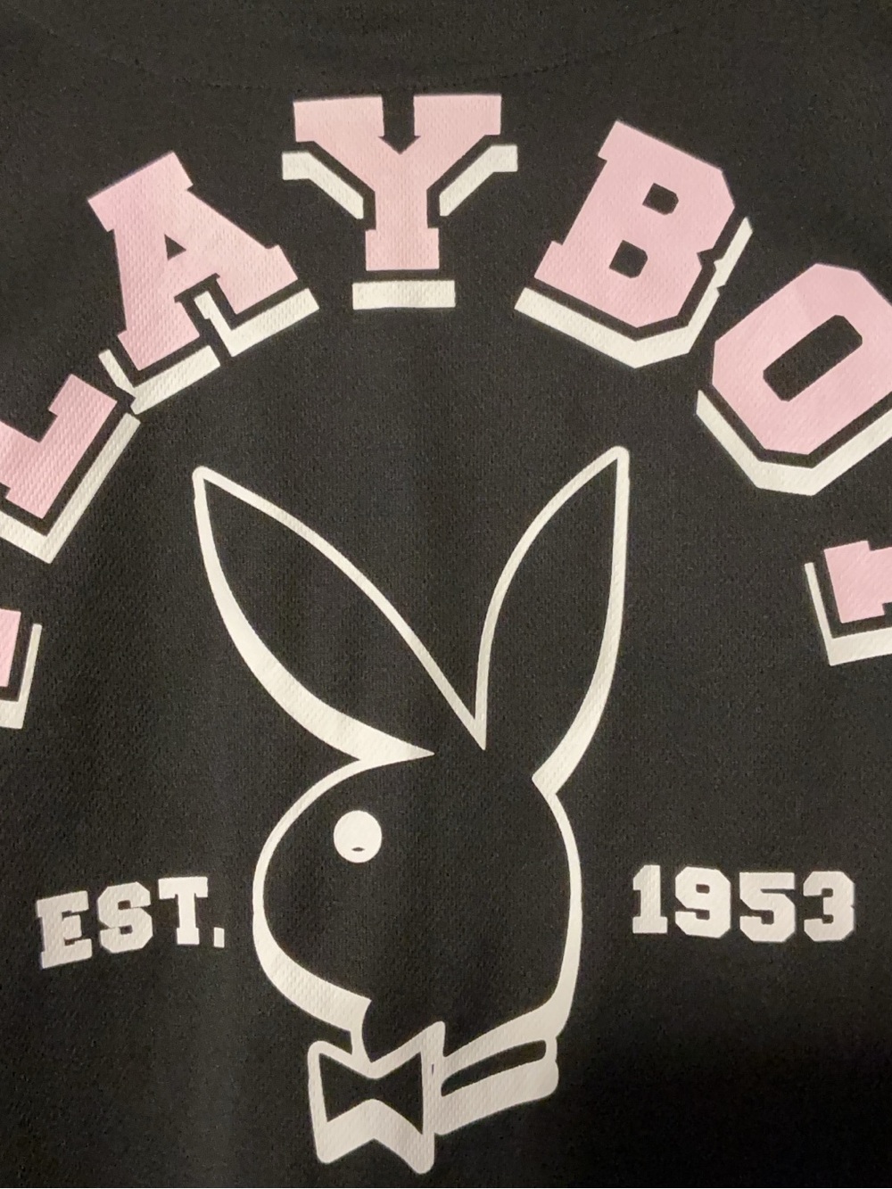 PLAYBOY Black Jersey with Pink Trim - Picture 8 of 9